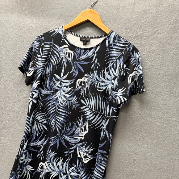 J Jill Dress Womens Small Blue Botanical Coastal Short Sleeve Pullover Stretch - Picture 4 of 7